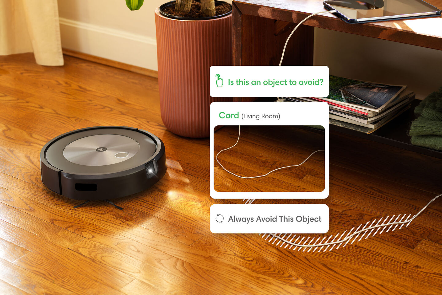 Mapping items for a Roomba to avoid