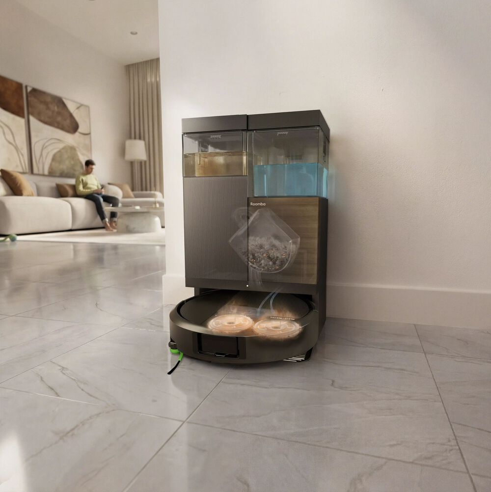 All-in-one dock that washes, dries, dispense and empties - for up to 3 months of hands-free cleaning
