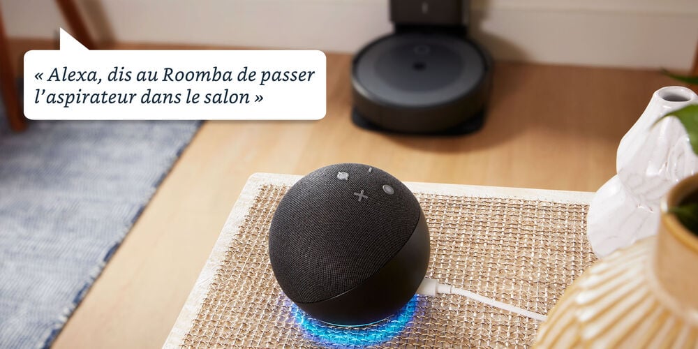 Communication avec un Roomba par l’entremise d’Alexa dans une pièce dont le plancher est recouvert de maïs soufflé