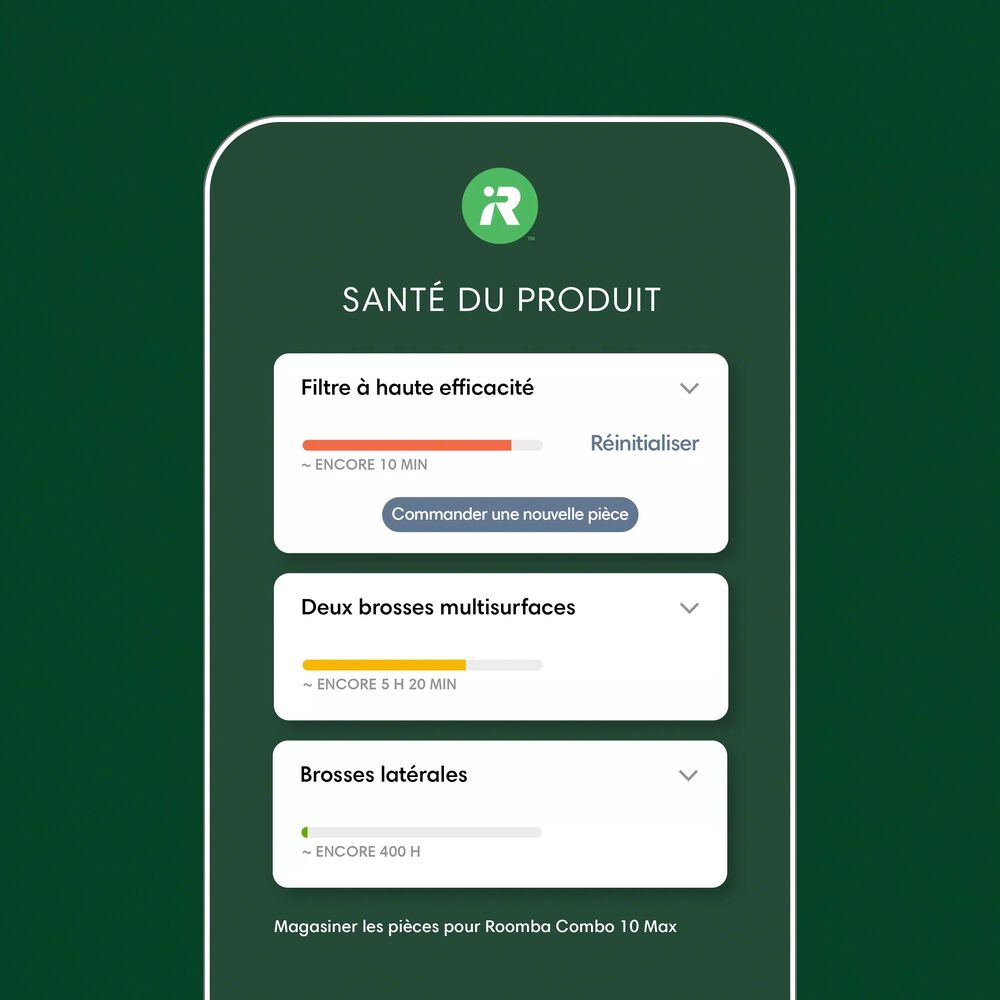 Application iRobot Home pour suivre la santé du robot